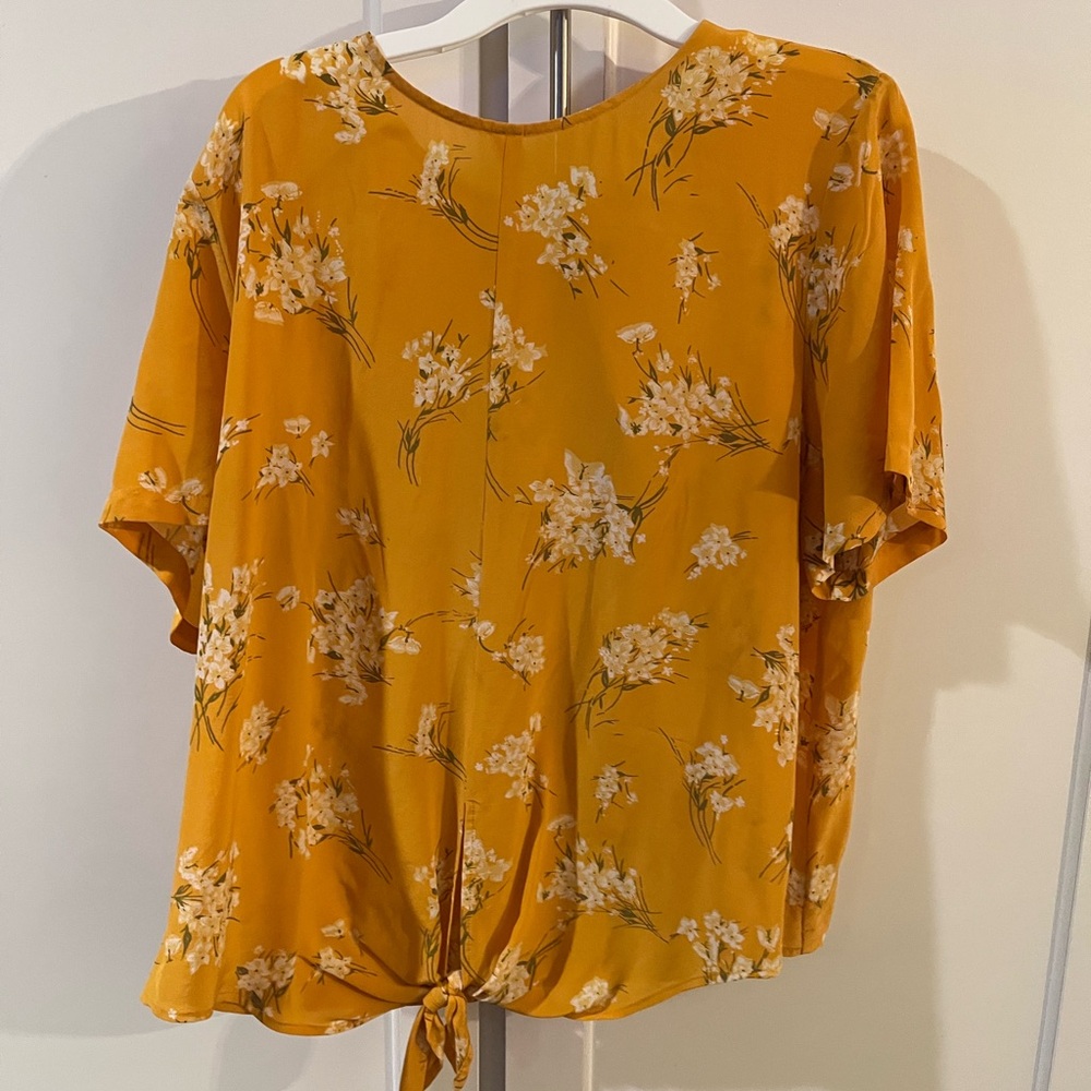 Madewell Mustard Floral Blouse